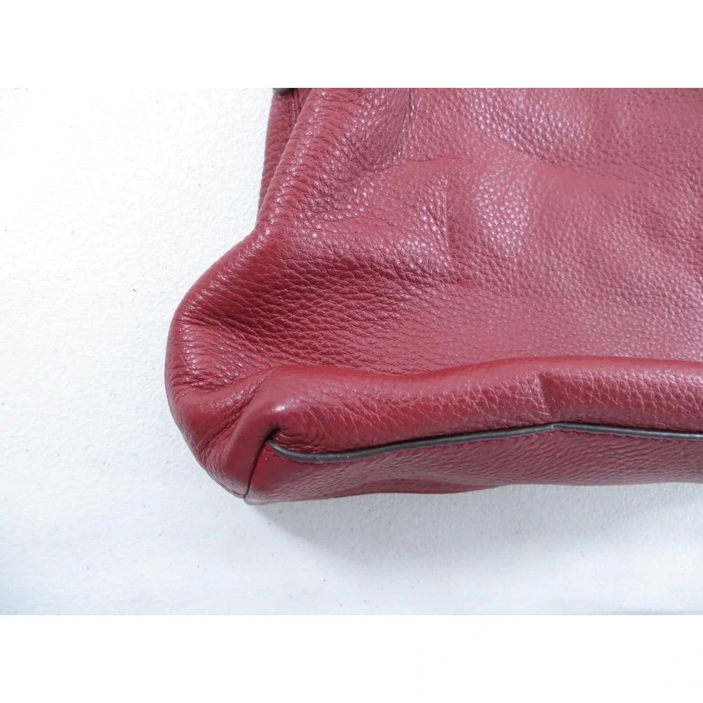 Michael Kors‎ Lexington Pebbled Leather Women's Crossbody Bag Purse Maroon Red